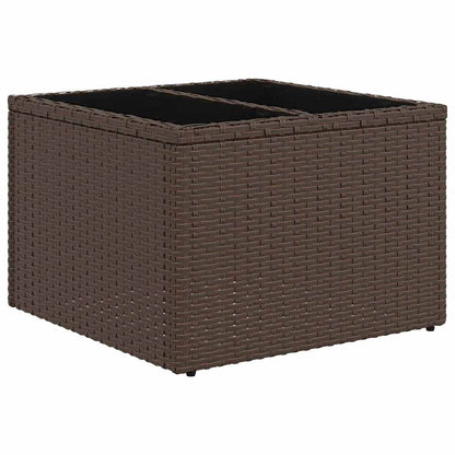 Conjunto de Sofá de Jardim com almofada 7 pcs Marrom e Creme