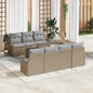 Conjunto de Sofá de Jardim 8 pcs Bege, Cinza 55 x 55 x 37 cm