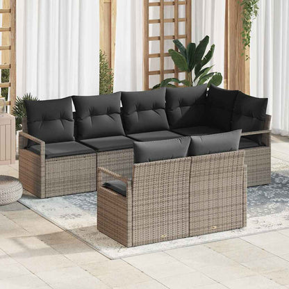 Conjunto de Sofá de Jardim com almofada 7 pcs Cinzeto