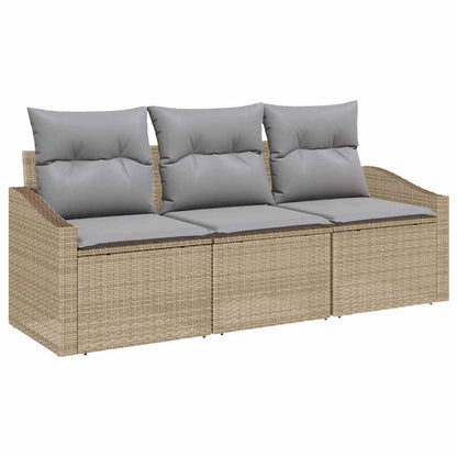 Conjunto de Sofá de Jardim 3 pcs Bege e Cinza Claro