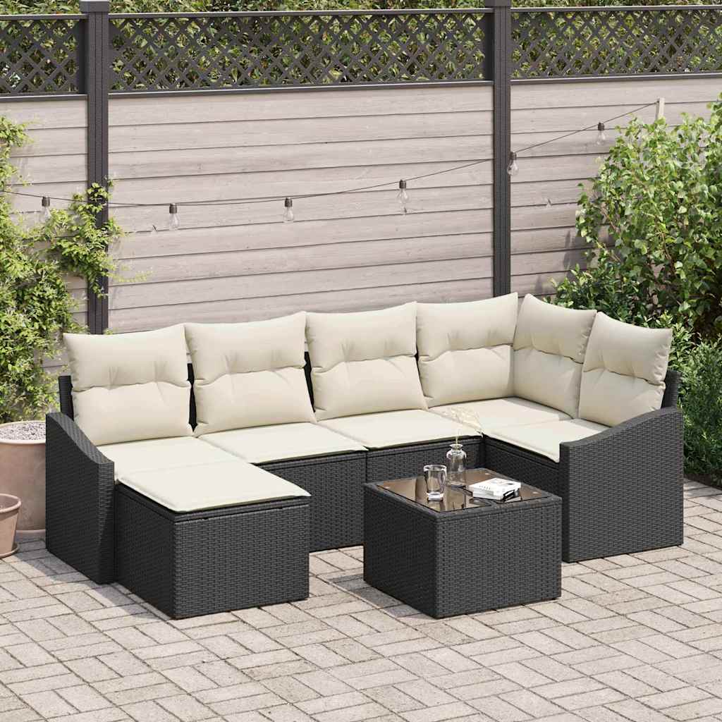 Conjunto de Jantar para Jardim 7 pcs Marrom e Creme