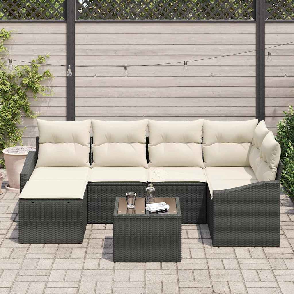 Conjunto de Jantar para Jardim 7 pcs Marrom e Creme