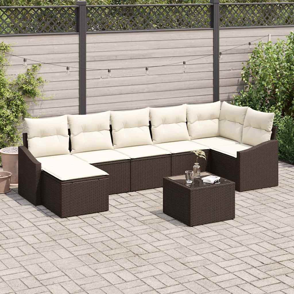 Conjunto de Jantar para Jardim 8 pcs Marrom e Creme
