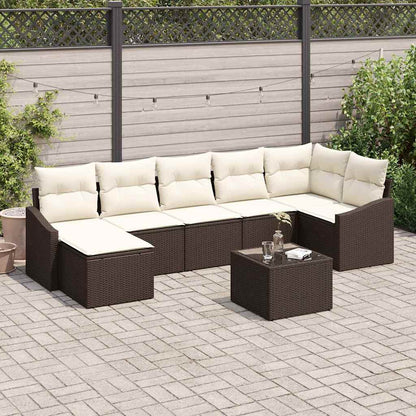 Conjunto de Jantar para Jardim 8 pcs Marrom e Creme