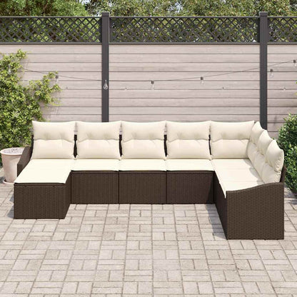 Conjunto de Jantar para Jardim 8 pcs Marrom e Creme