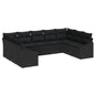 Conjunto de Sofá de Jardim 9 pcs Preto vime PE