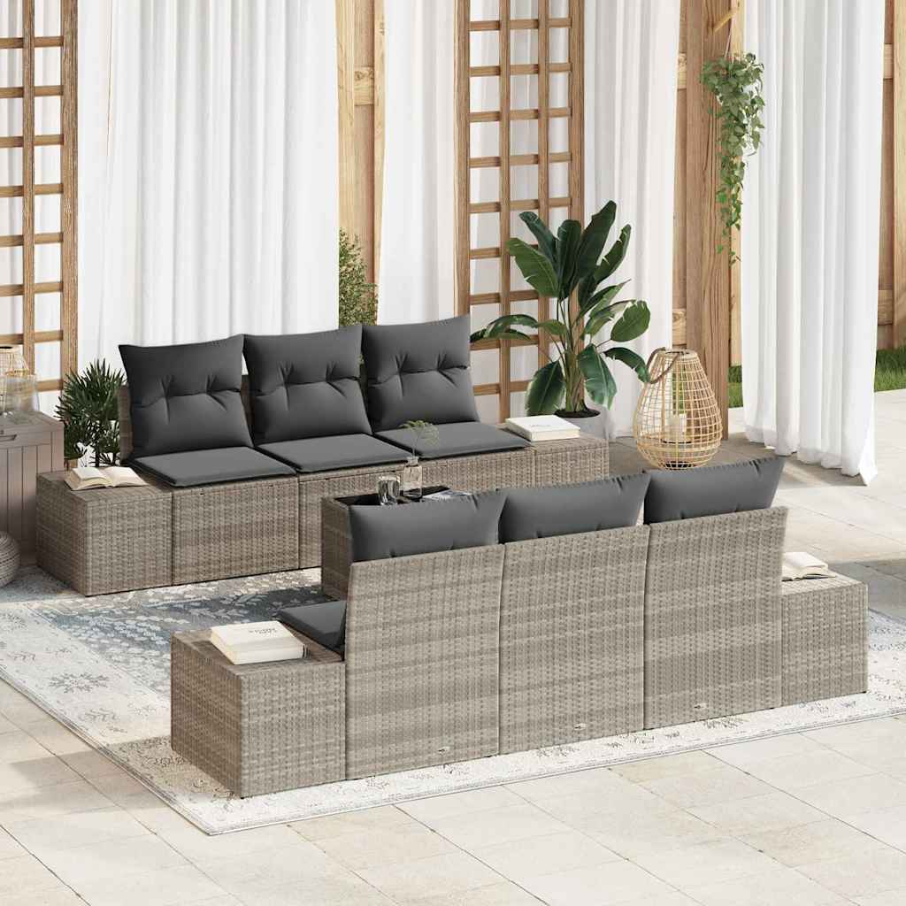 Conjunto de Sofá de Jardim 8 pcs Cinza Claro e Cinza Escuro