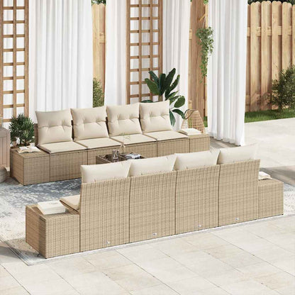 Conjunto de Sofá de Jardim 7 pcs Bege e Creme 55 x 55 x 37 cm