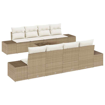 Conjunto de Sofá de Jardim 7 pcs Bege e Creme 55 x 55 x 37 cm