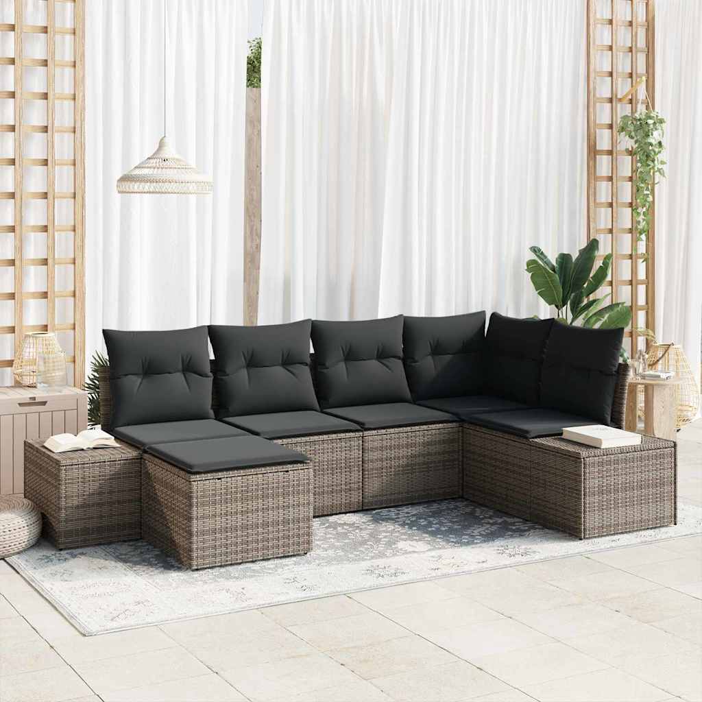 Conjunto de Sofá de Jardim 6 pcs Cinzeto 264 x 154 x 85 cm