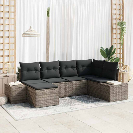 Conjunto de Sofá de Jardim 6 pcs Cinzeto 264 x 154 x 85 cm