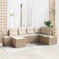 Conjunto de Sofá de Jardim 6 pcs bege e creme 264 x 154 x 85 cm