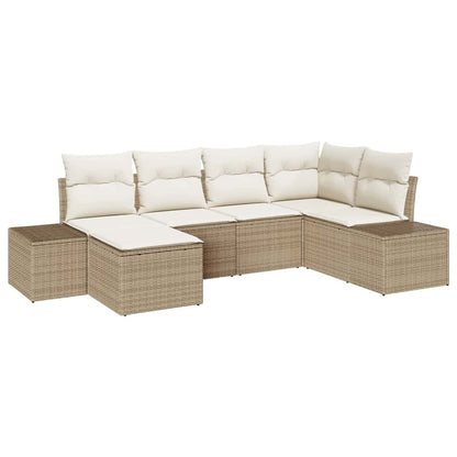 Conjunto de Sofá de Jardim 6 pcs bege e creme 264 x 154 x 85 cm