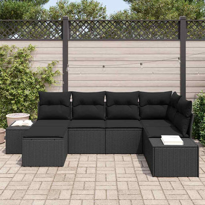 Conjunto de Sofá de Jardim 6 pcs Preto 264 x 154 x 85 cm