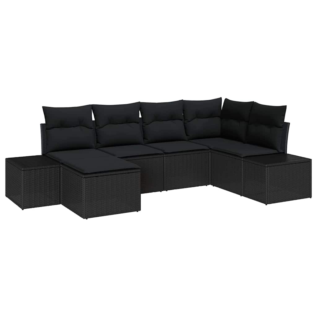 Conjunto de Sofá de Jardim 6 pcs Preto 264 x 154 x 85 cm