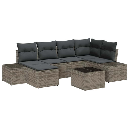 Conjunto de Sofá de Jardim 7 pcs Cinzeto 264 x 154 x 85 cm