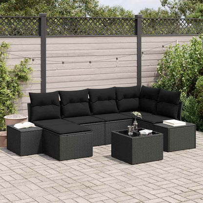 Conjunto de Sofá de Jardim 7 pcs Preto 264 x 154 x 85 cm