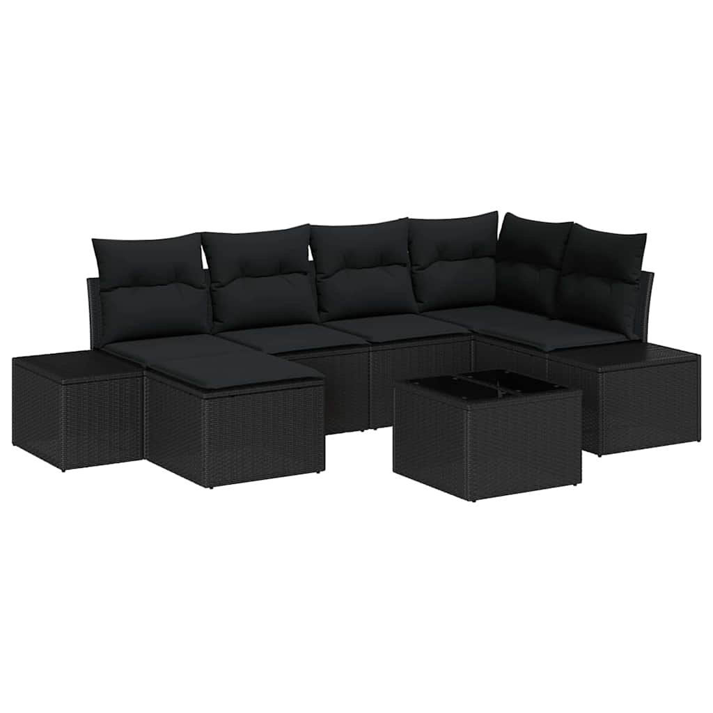 Conjunto de Sofá de Jardim 7 pcs Preto 264 x 154 x 85 cm