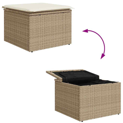 Conjunto de Sofá de Jardim 6 pcs bege e creme 184 x 62 x 85 cm