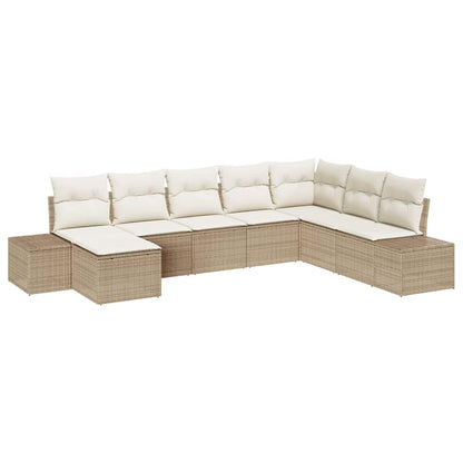 Conjunto de Sofá de Jardim 8 pcs bege e creme 319 x 209 x 85 cm