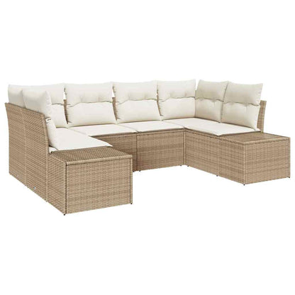 Conjunto de Sofá de Jardim 6 pcs bege e creme 234 x 154 x 85 cm