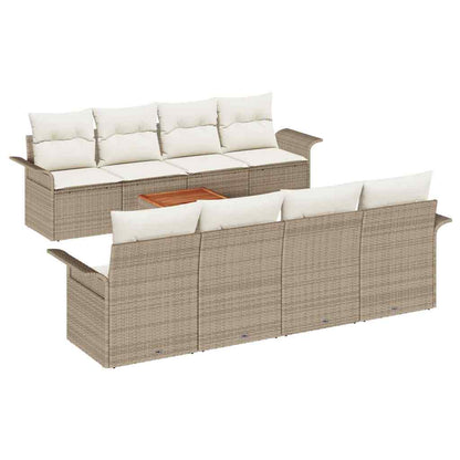 Conjunto de Sofá de Jardim 7 pcs Bege e Creme 55 x 55 x 37 cm