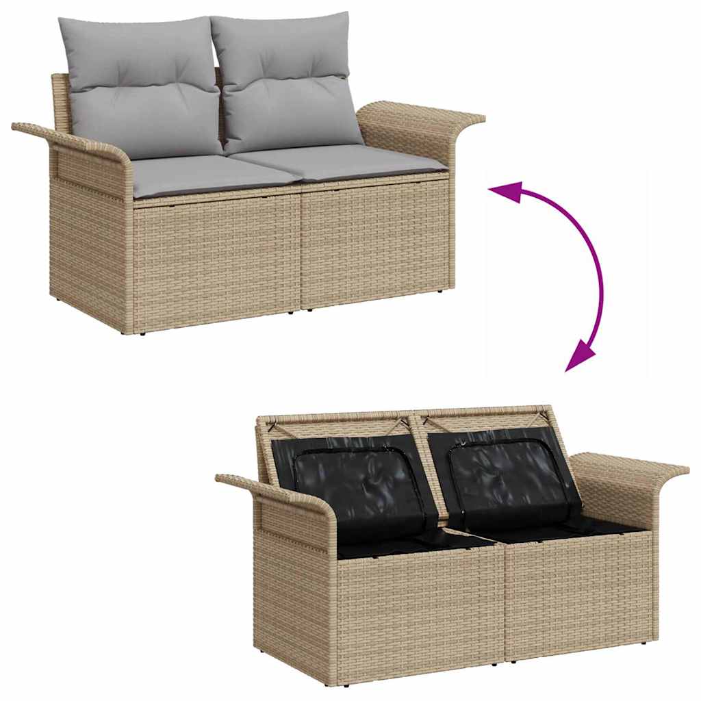 Conjunto de Sofá de Jardim Manual 6 pcs Bege e Cinza Claro