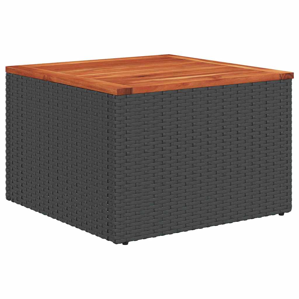 Conjunto de Sofá de Jardim com almofada 9 pcs Preto e Creme