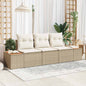 Conjunto de Sofá de Jardim 3 pcs bege e creme Rattan Sintético