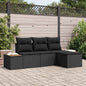 Conjunto de Sofá de Jardim 4 pcs Preto 184 x 62 x 85 cm