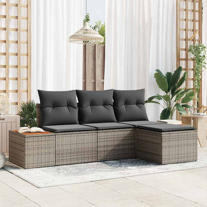 Conjunto de Sofá de Jardim 4 pcs Cinzeto 184 x 62 x 85 cm