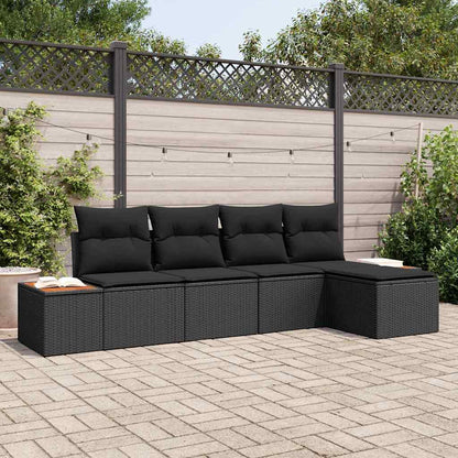 Conjunto de Sofá de Jardim 5 pcs Preto 184 x 62 x 85 cm