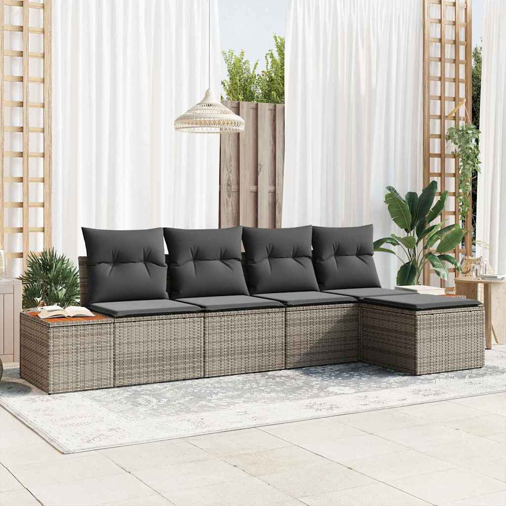Conjunto de Sofá de Jardim 5 pcs Cinzeto 184 x 62 x 85 cm