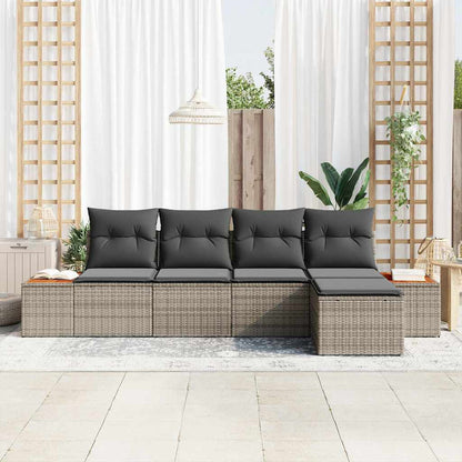 Conjunto de Sofá de Jardim 5 pcs Cinzeto 184 x 62 x 85 cm