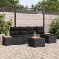 Conjunto de Sofá de Jardim 6 pcs Preto 184 x 62 x 85 cm