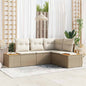 Conjunto de Sofá de Jardim 4 pcs bege e creme 209 x 154 x 85 cm