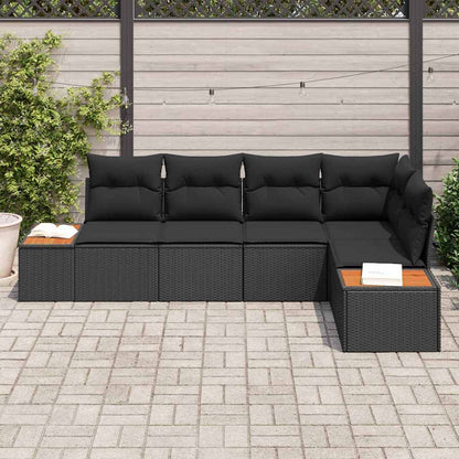 Conjunto de Sofá de Jardim 5 pcs Preto 264 x 154 x 85 cm