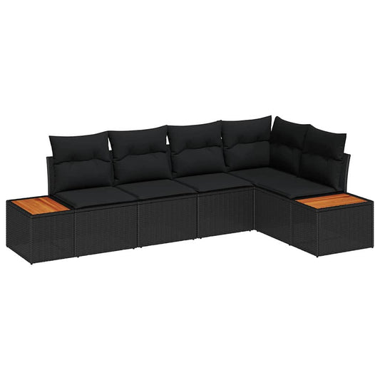 Conjunto de Sofá de Jardim 5 pcs Preto 264 x 154 x 85 cm
