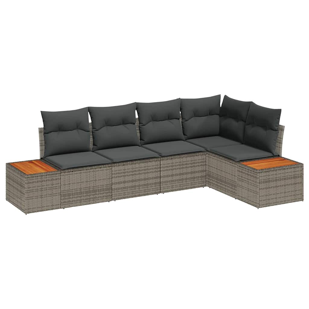 Conjunto de Sofá de Jardim 5 pcs Cinzeto 264 x 154 x 85 cm