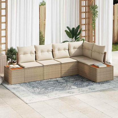 Conjunto de Sofá de Jardim 5 pcs bege e creme 264 x 154 x 85 cm