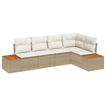 Conjunto de Sofá de Jardim 5 pcs bege e creme 264 x 154 x 85 cm