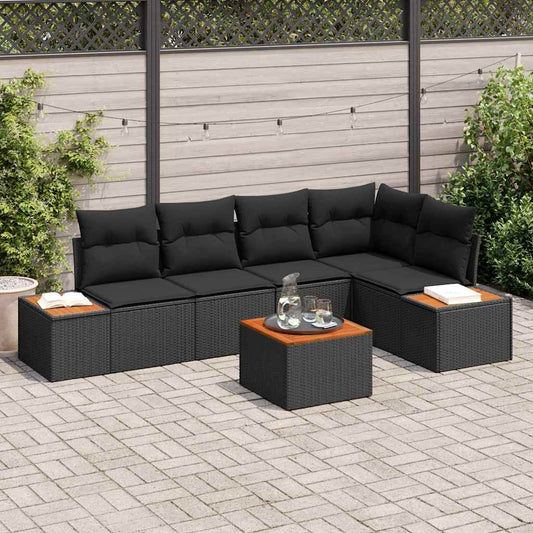 Conjunto de Sofá de Jardim 6 pcs Preto 264 x 154 x 85 cm