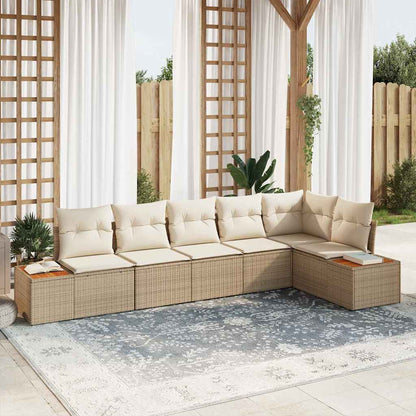 Conjunto de Sofá de Jardim 6 pcs bege e creme 319 x 154 x 85 cm