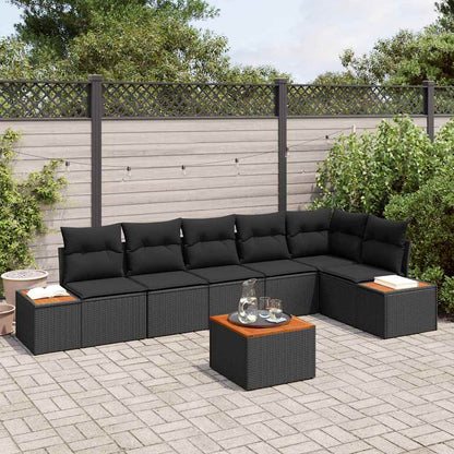 Conjunto de Sofá de Jardim 7 pcs Preto 319 x 154 x 85 cm