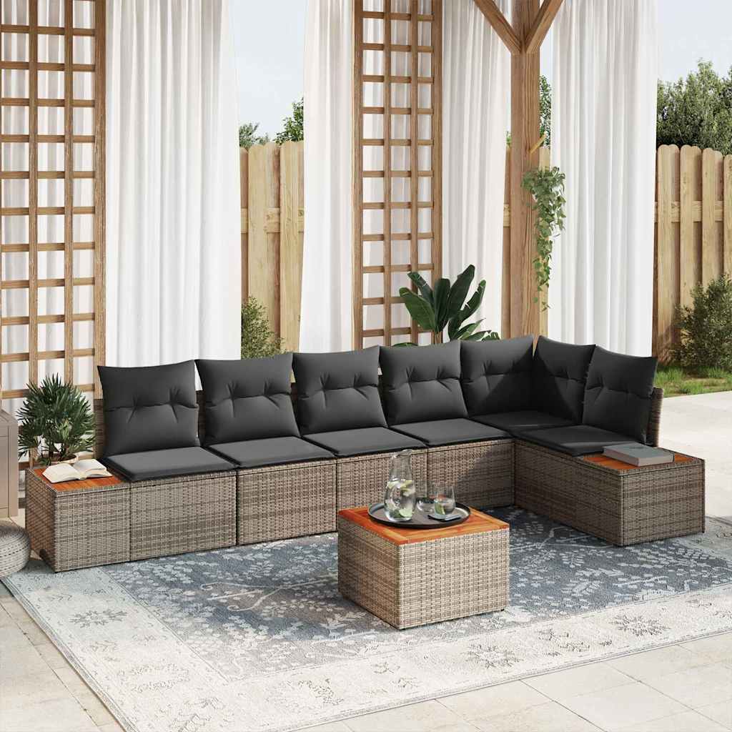 Conjunto de Sofá de Jardim 7 pcs Cinzeto 319 x 154 x 85 cm