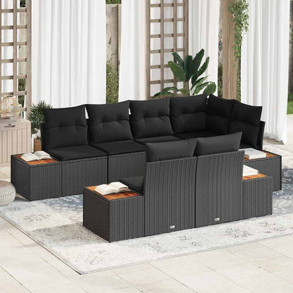 Conjunto de Sofá de Jardim 7 pcs Preto 264 x 154 x 85 cm