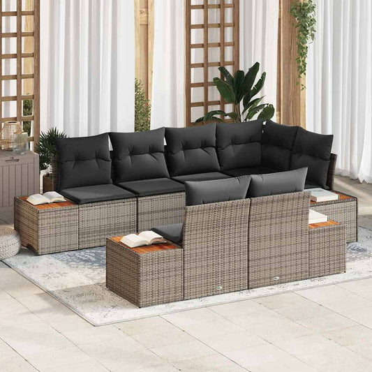 Conjunto de Sofá de Jardim 7 pcs Cinzeto 264 x 154 x 85 cm