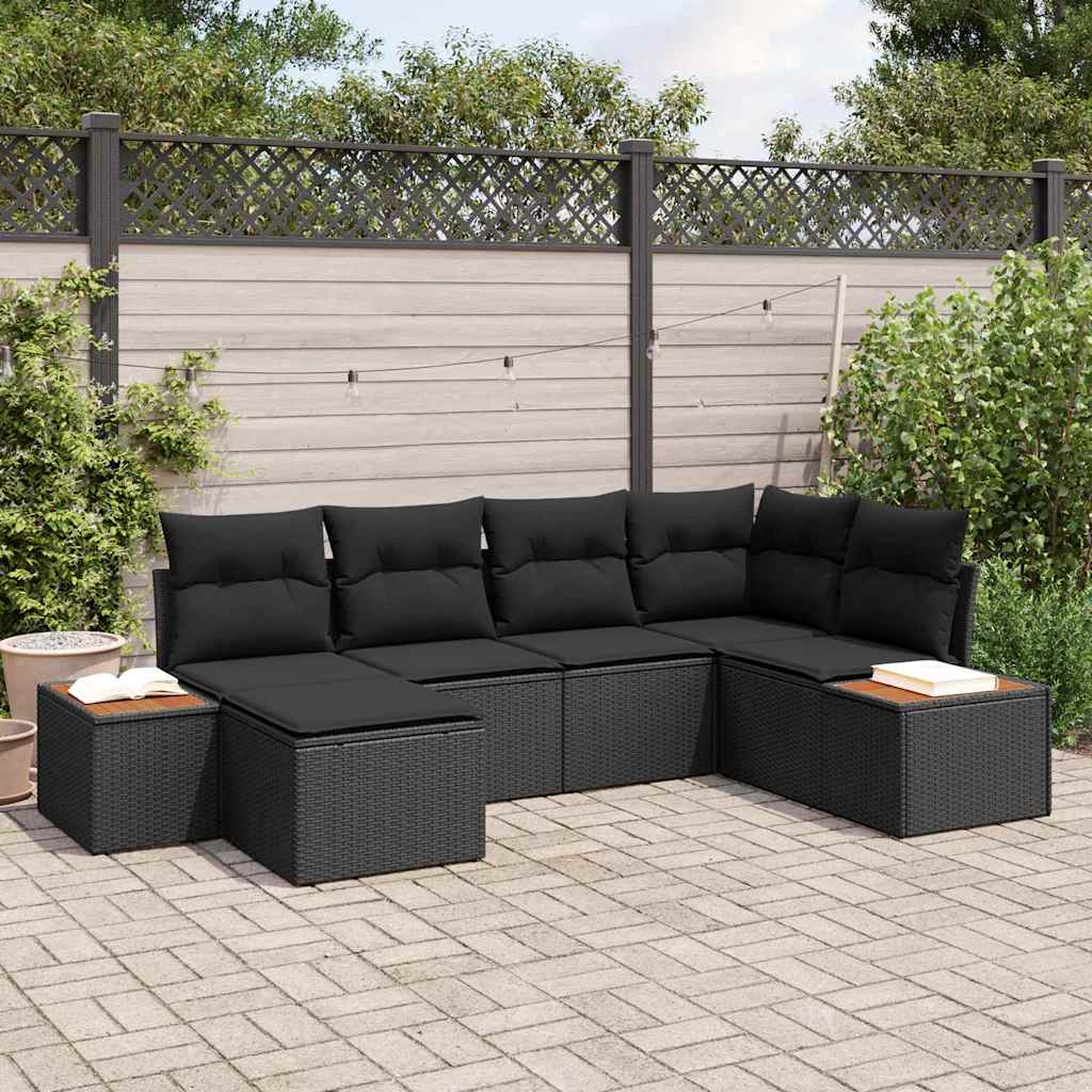 Conjunto de Sofá de Jardim 6 pcs Preto 264 x 154 x 85 cm