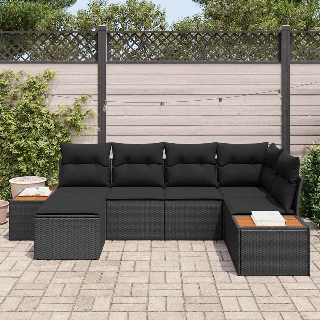Conjunto de Sofá de Jardim 6 pcs Preto 264 x 154 x 85 cm