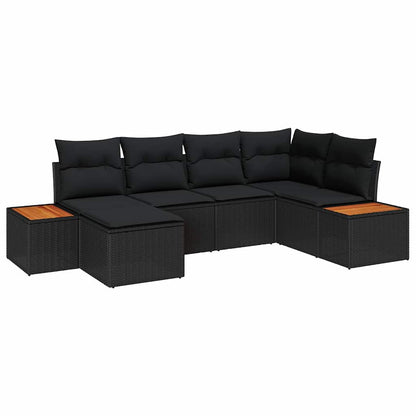 Conjunto de Sofá de Jardim 6 pcs Preto 264 x 154 x 85 cm